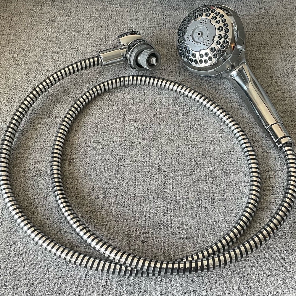 EUC Single Water Pik Hose PowerSpray Shower Head, Multiple Settings All Chrome - Picture 4 of 13